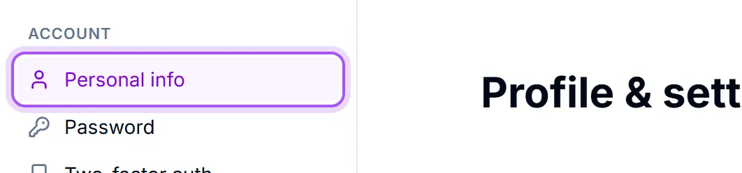 The Personal info control