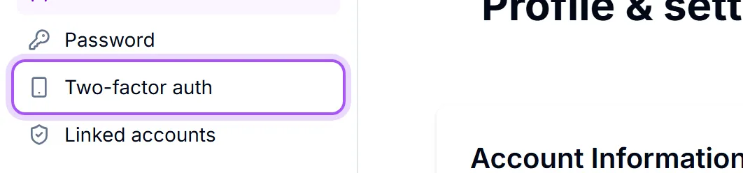 The Two-factor auth control