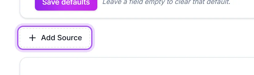 The Add Source control in DealJourney