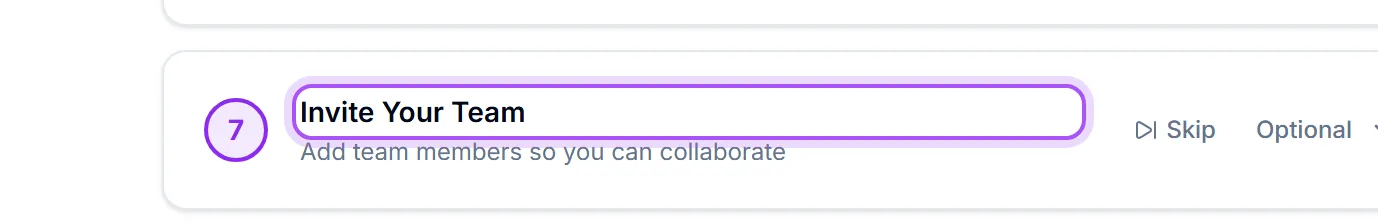 The Invite Your Team control