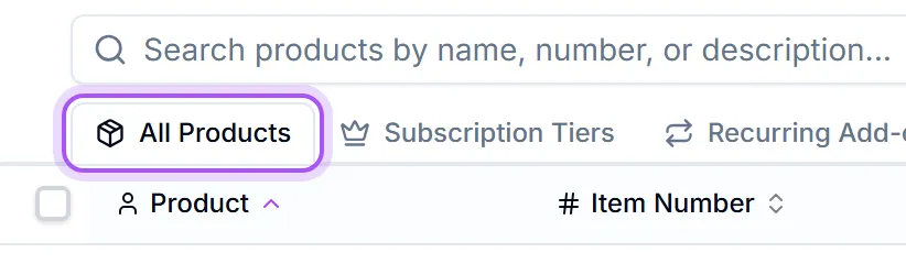 The All Products control