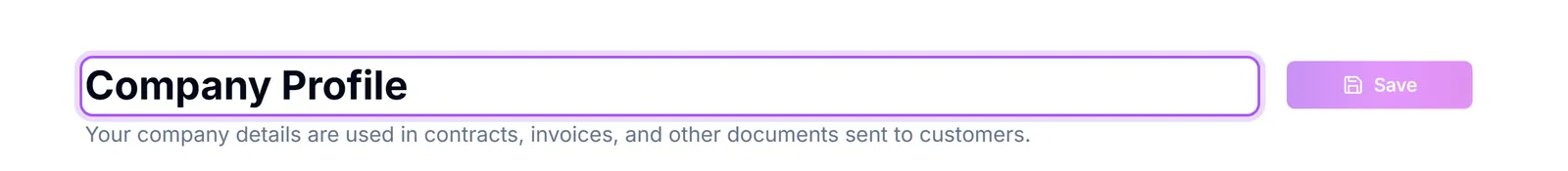 The Company Profile control